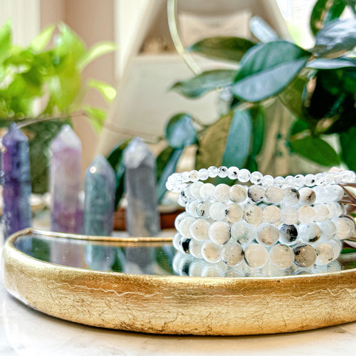 Rainbow Moonstone Bracelet  ~ Aura Cleansing | Clarity | Joy | Moon Connection  New Beginnings | Safe Travels