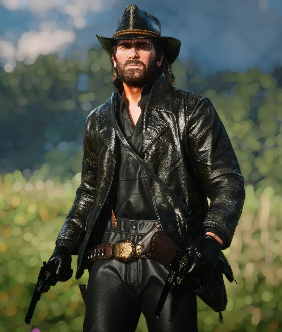 ◆BADBLOOD◆ Distressed leather blazer black w-jkt23-044 Arthur Morgan RDR2 Leather Blazer