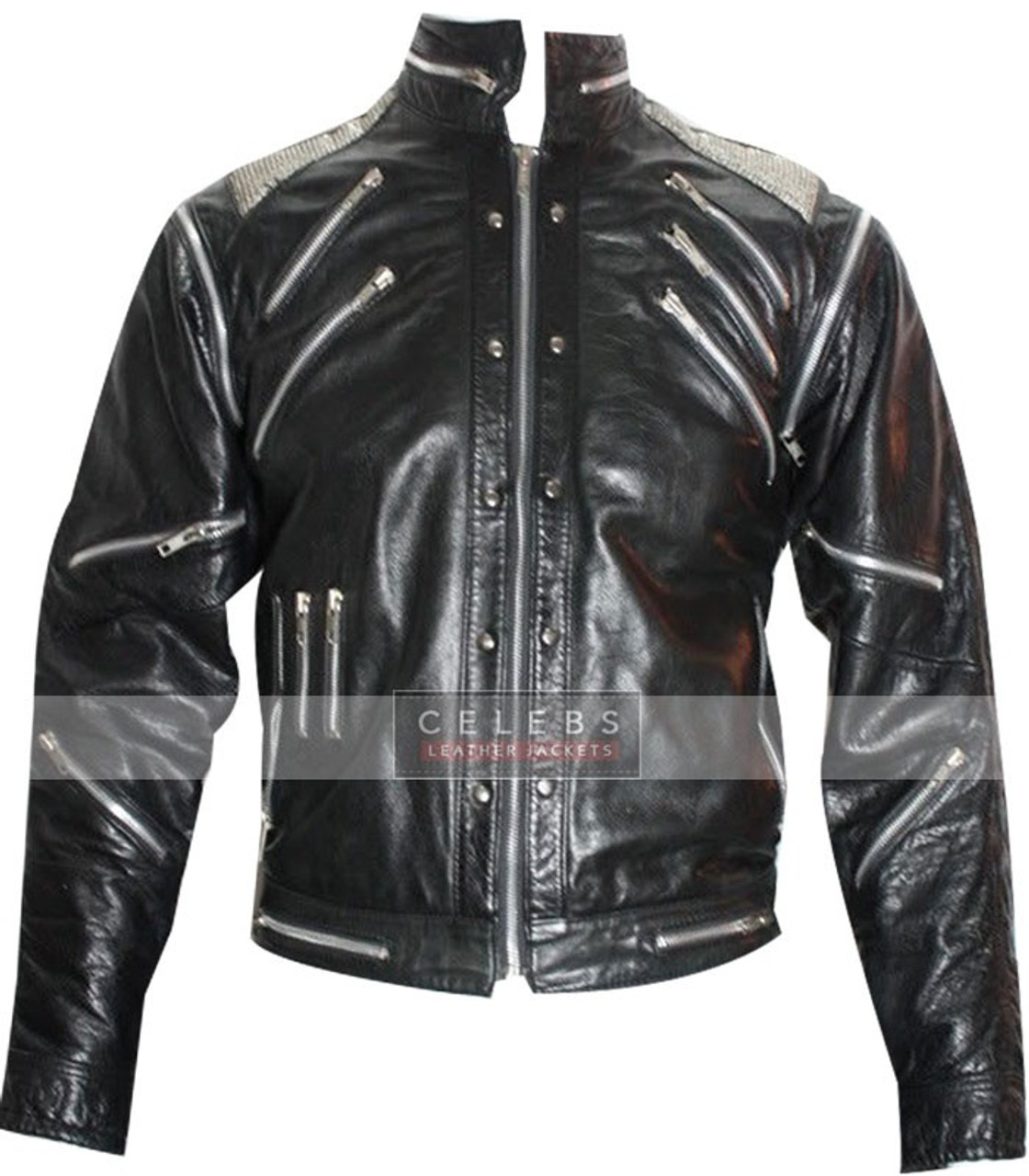 Michael Jackson Thriller White Leather Classic Jacket