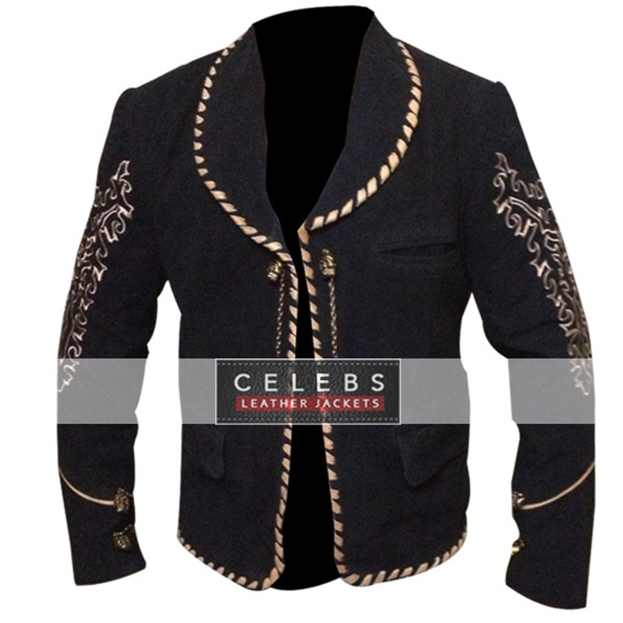 Suede Jacket in black worn by El Mariachi (Antonio Banderas) in