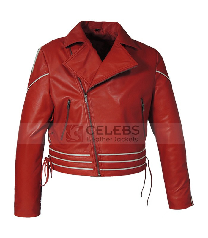 leather jacket red inside