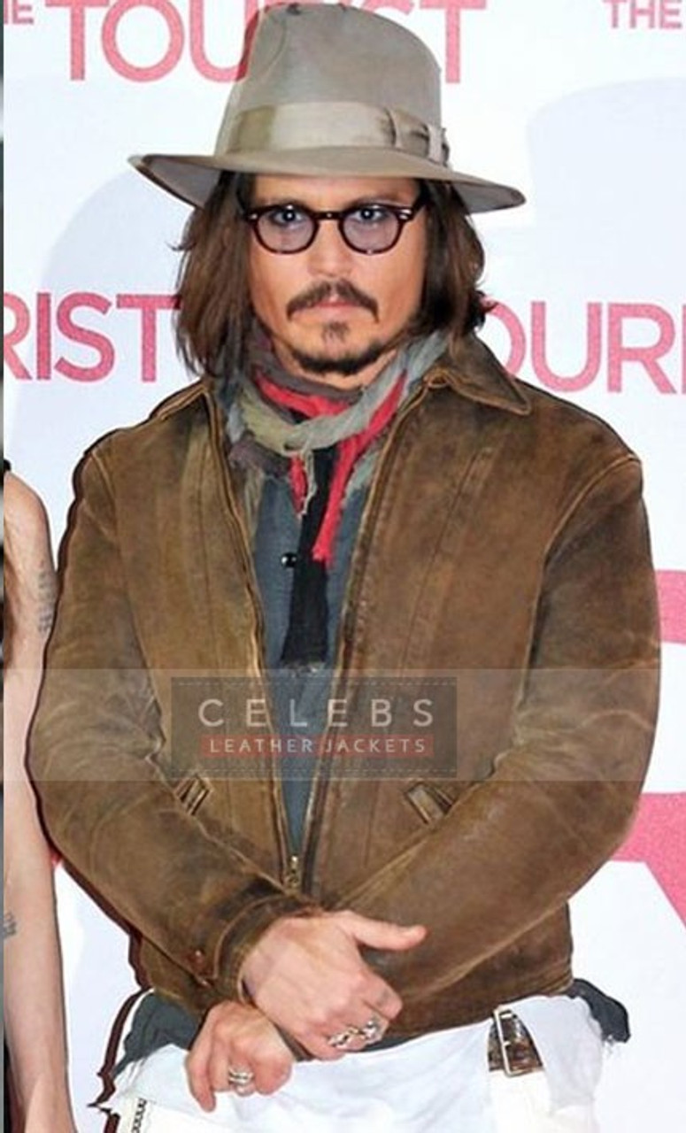 Johnny Depp Levis Vintage Distressed Leather Jacket