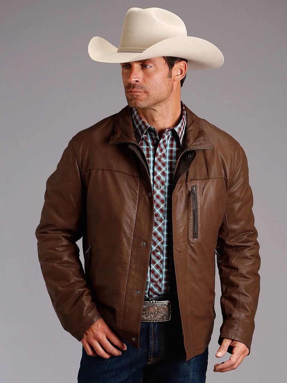 Mens Stylish Cowboy Leather Jacket