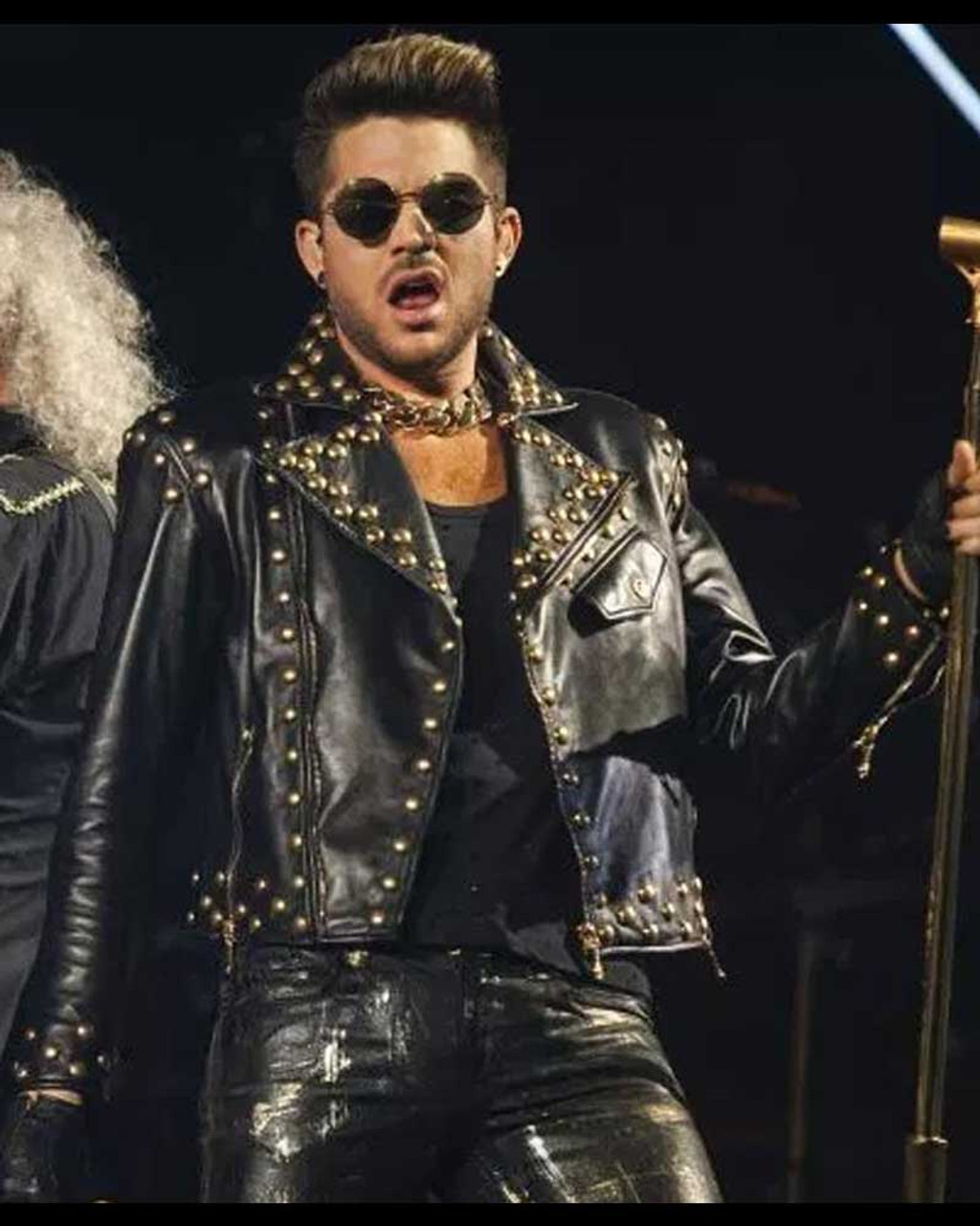 Adam Lambert Studded Leather Jacket