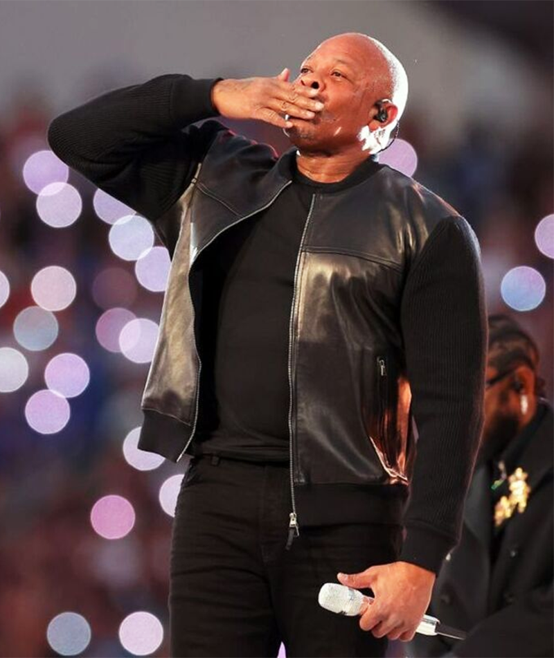 Dr. Dre Black Wool \u0026 Leather Jacket