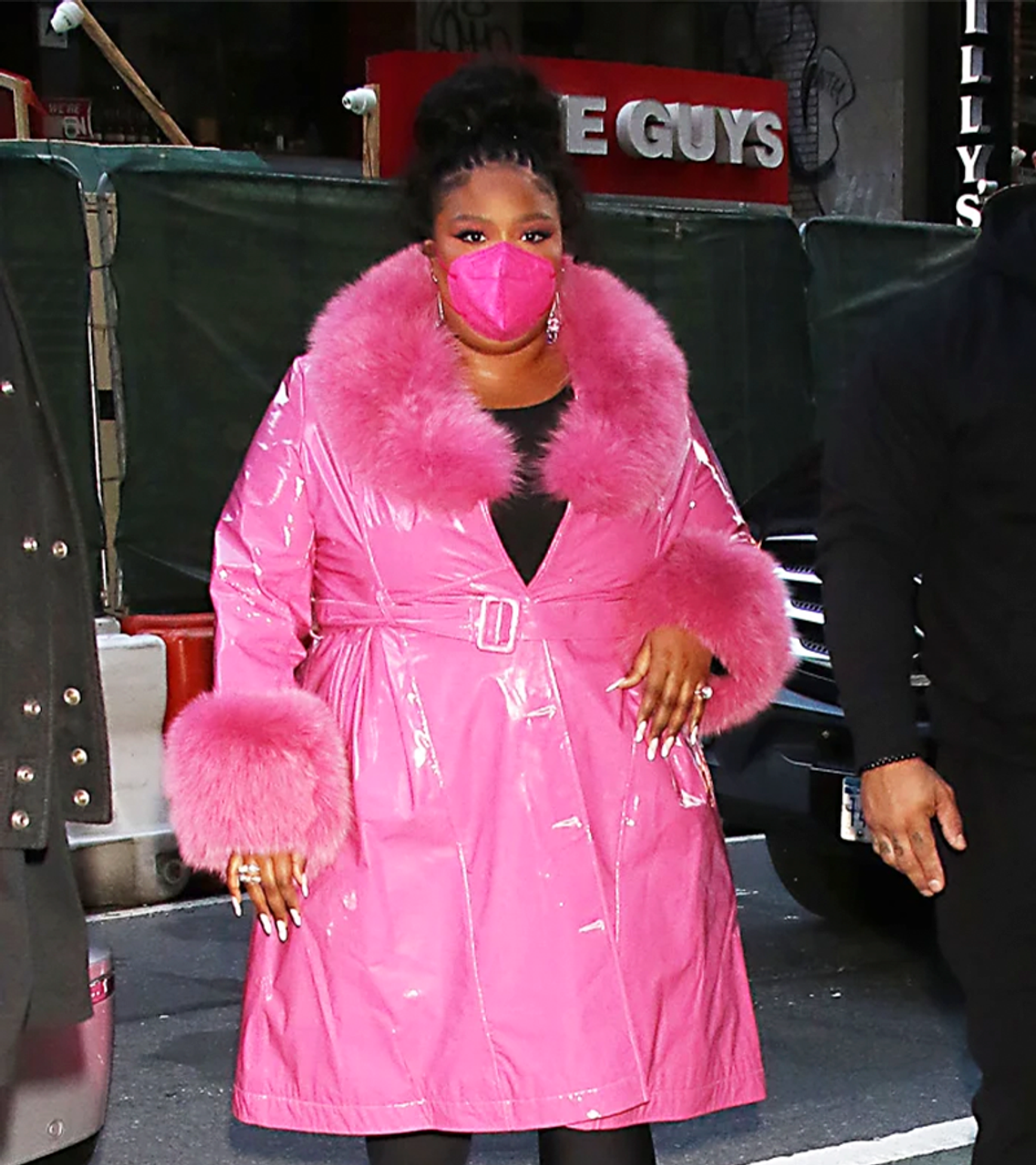 Lizzo The Today Show 2022 Pink Fur Leather Coat