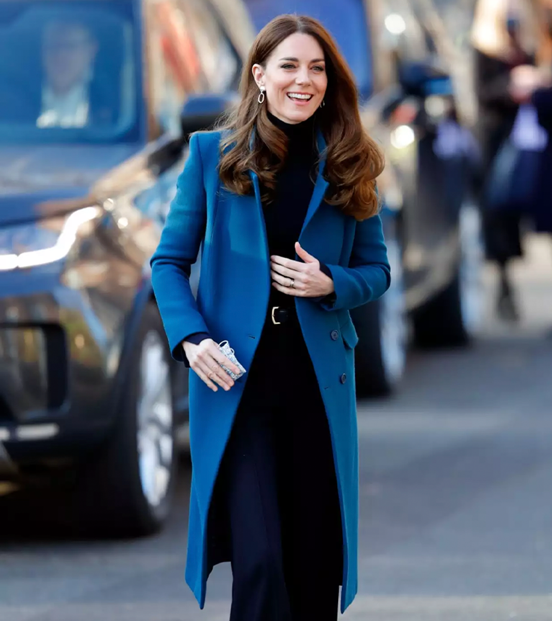 Catherine Elizabeth Middleton Blue Wool Trench Coat 2022