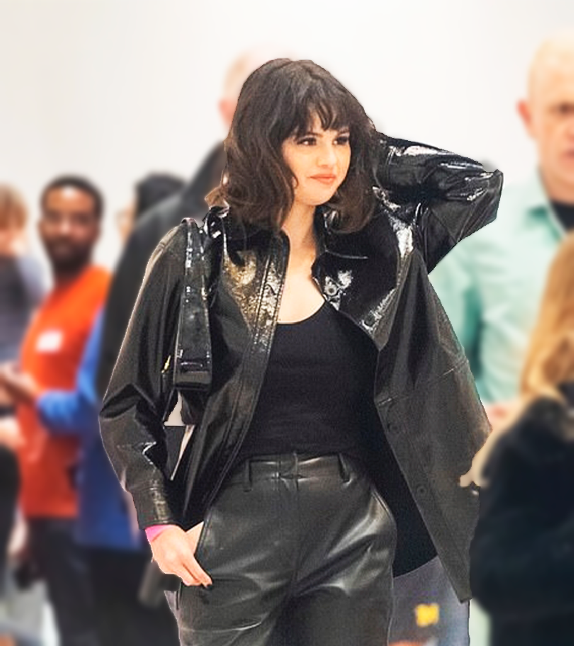 Selena Gomez Xxxx Porn Videos - Selena Gomez Shiny Black Leather Jacket 2022