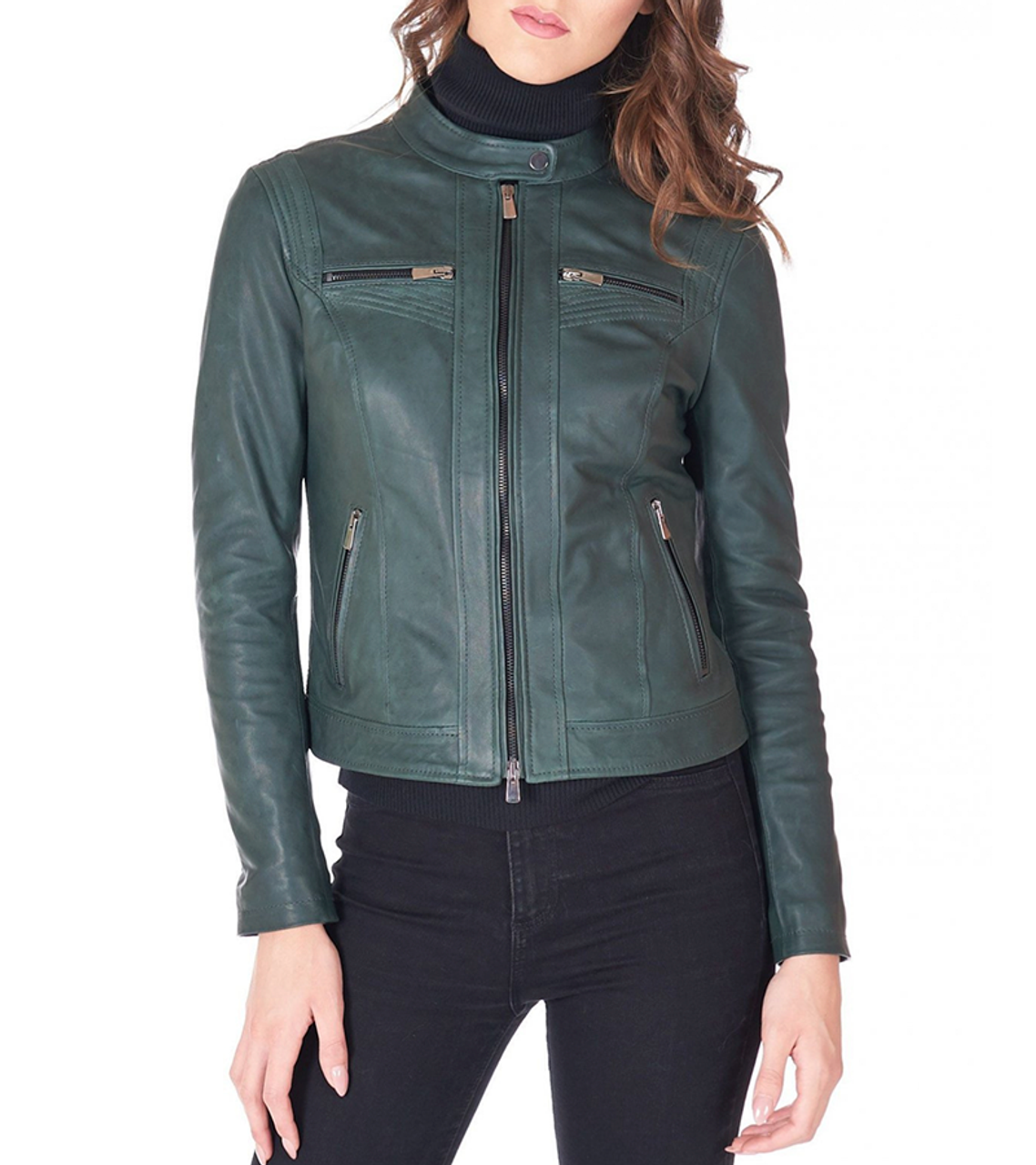 Newhan Green Leather Jacket