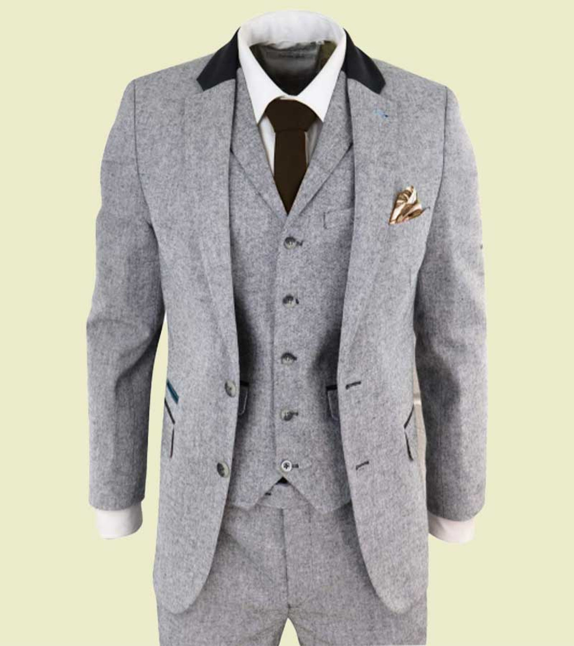 Buy Plain Light Grey 3 Piece Suit for Men | Get 20% Off | Grey 3 piece suit,  Light grey suits, 3 piece suits