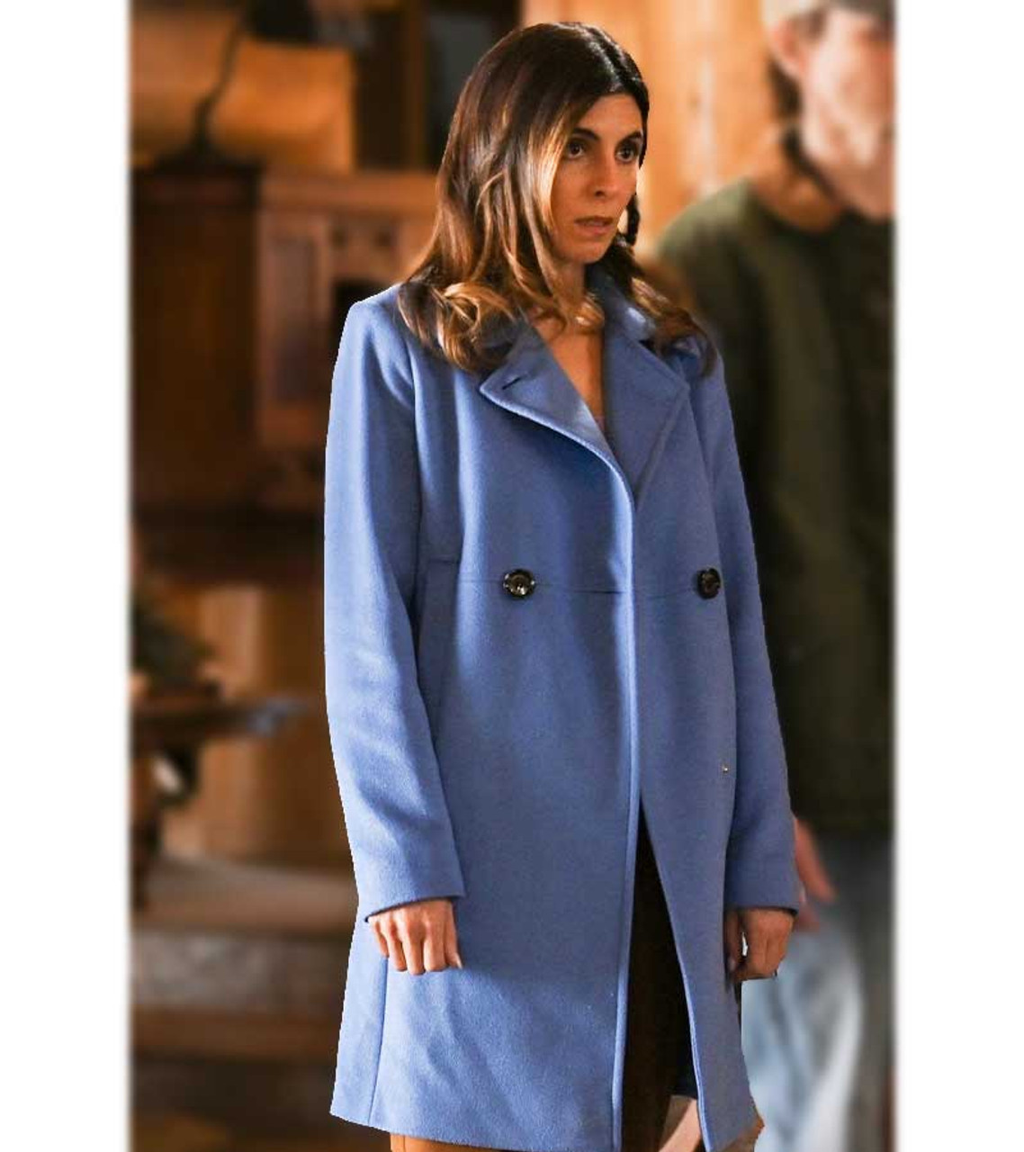 Big Sky TV Series Jamie Lynn Sigler Blue Wool Coat