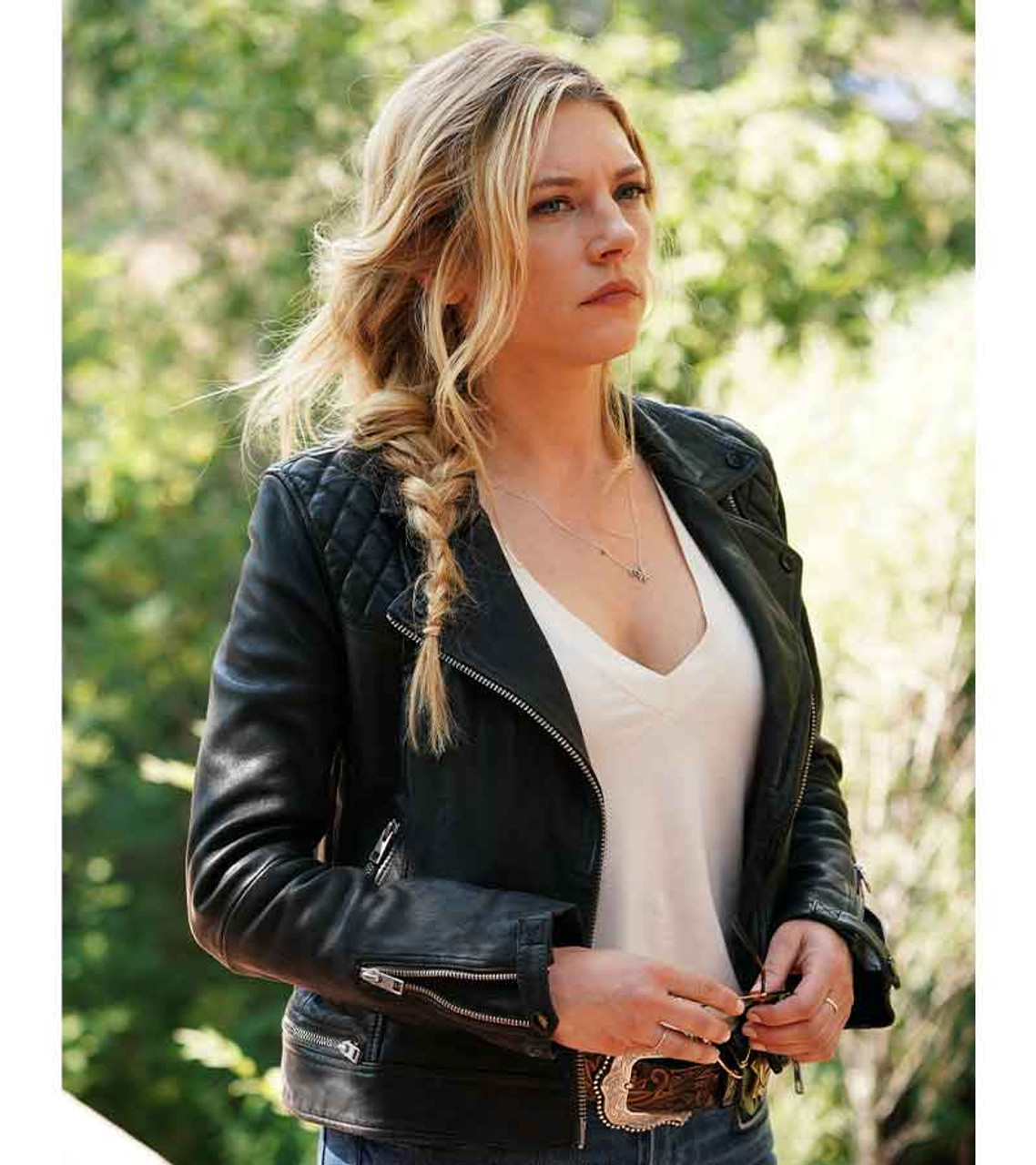 Big Sky 2020 Katheryn Winnick Black Biker Leather Jacket