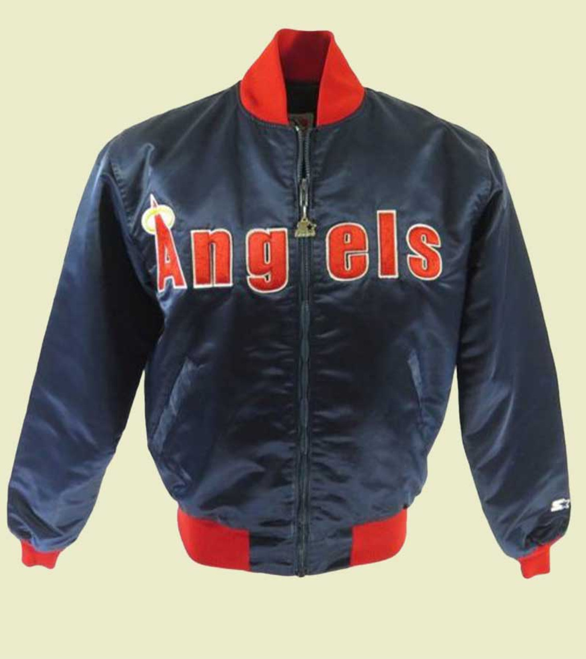 80s California Anaheim Angels Varsity Satin Blue Jacket