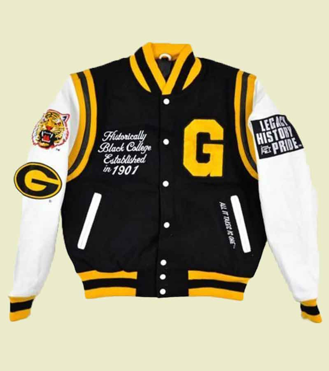 Men's College Black and Yellow Bomber Jacket - Jackets Creator