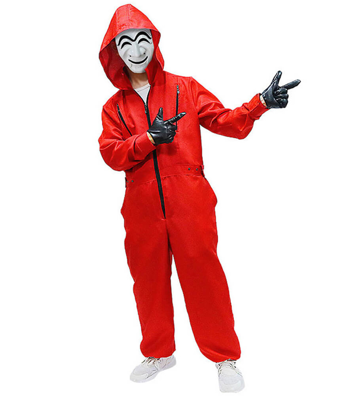 Lucky Bird Money Heist Red Jumpsuit with Hood Adult Cosplay India | Ubuy