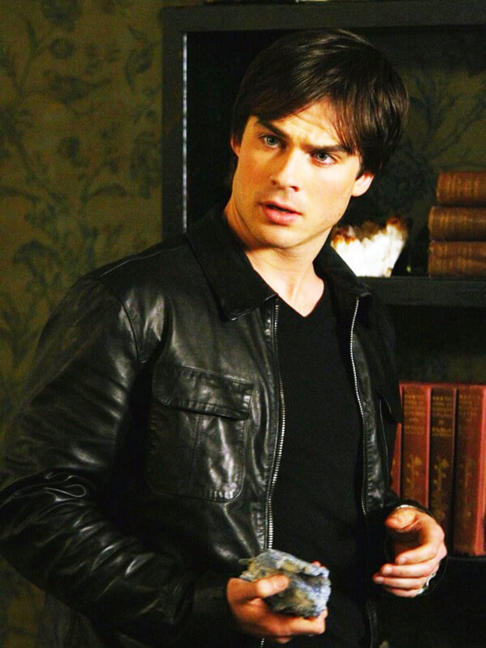 Man wearing gray biker's jacket, Ian Somerhalder The Vampire Diaries Damon  Salvatore Actor, Vampire, celebrities, leather png | PNGEgg