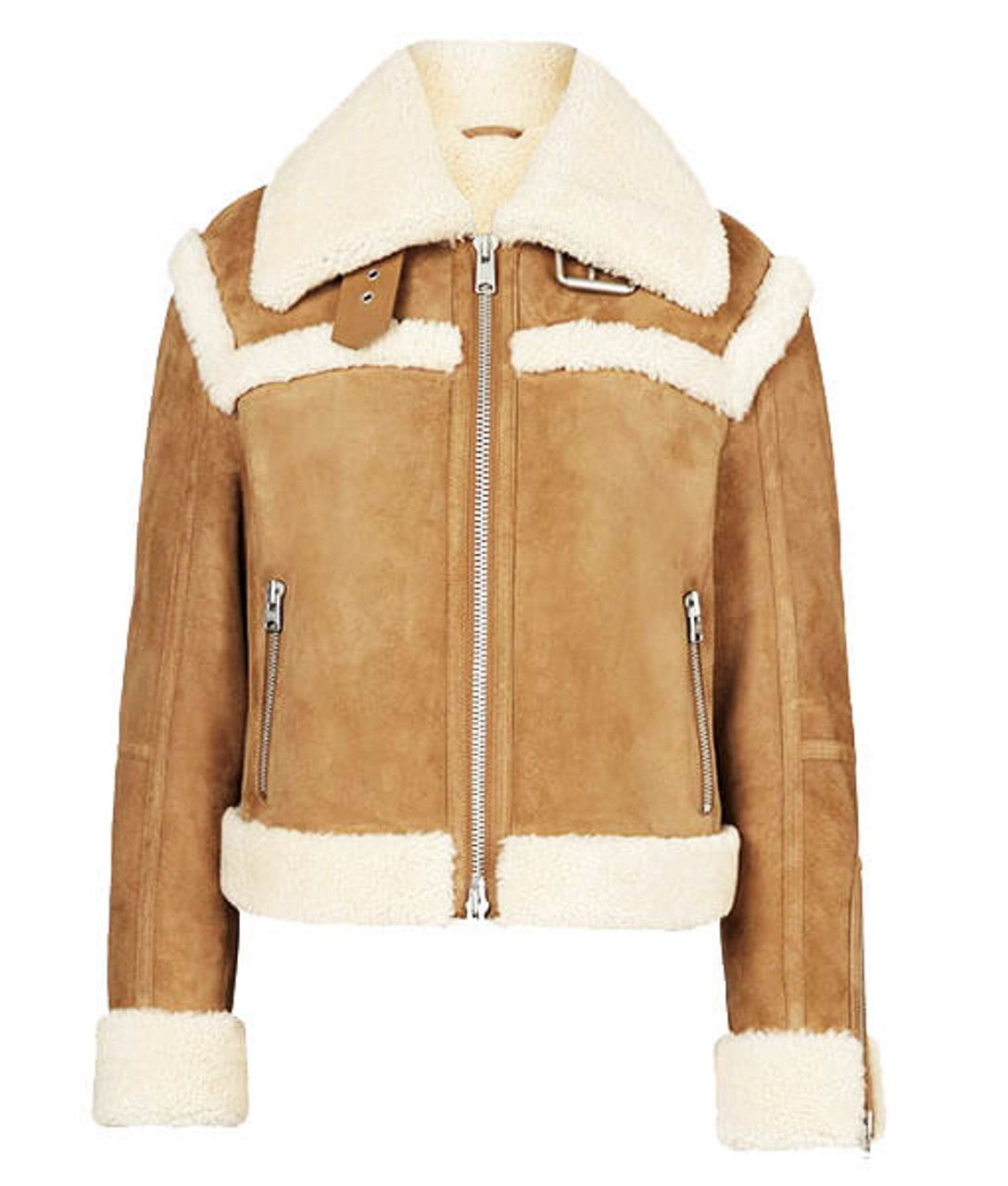 Elinor Choco Brown Shearling Aviator Jacket - Women's B3 Bomber Jacket