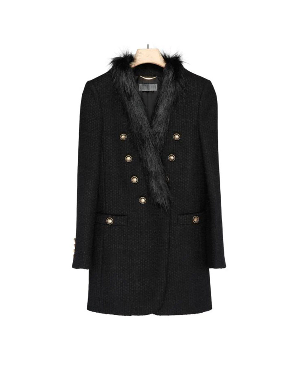 Mystery Wool Aniston Coat Black 2 Murder Jennifer Fur