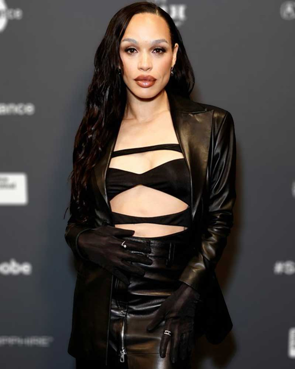 Infinity Pool Event 2023 Cleopatra Coleman Leather Blazer pic