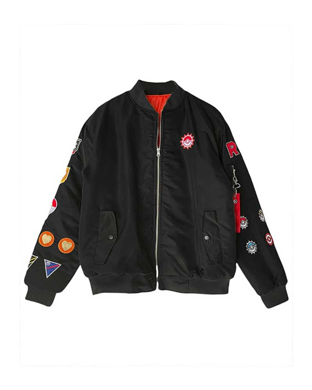 BOMBER JACKET WITH PATCH - Red