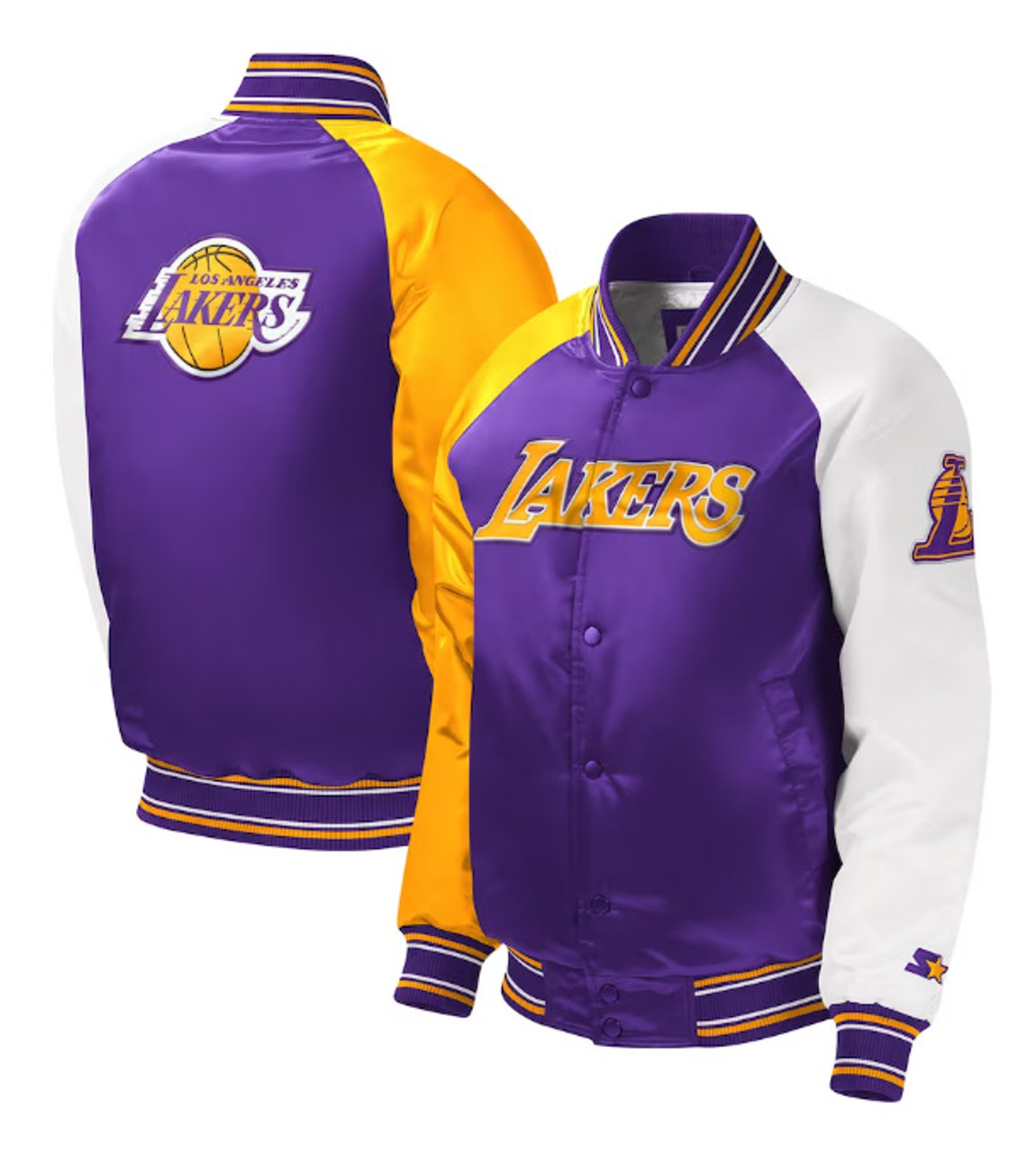 La Lakers NBA Black and White Varsity Jacket