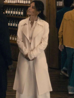 Sarah Shahi Paradise 2025 White Coat