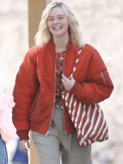 Elle Fanning Margo’s Got Money Troubles Orange Jacket for women