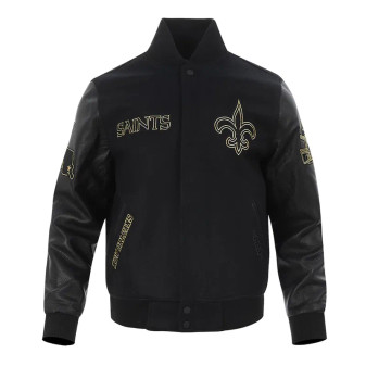 New Orleans Saints Black Varsity Jacket