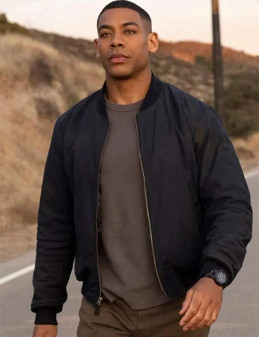 Aaron Pierre Lanterns Black Bomber Jacket