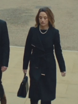 Georgia Wright I Jack Wright (2025) Zoë Tapper Black Wool Coat