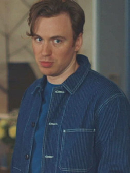 Callum Adams I Jack Wright (2025) Kyle Pinstriped Blue Denim Jacket