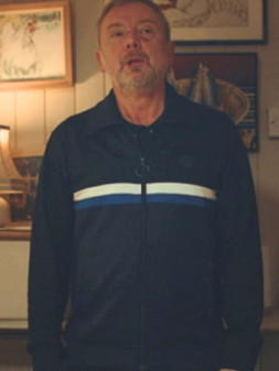 John Simm I Jack Wright (2025) Gray Wright Striped Blue Track Jacket