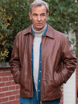 The Game Robson Green Patrick Harbottle Brown Leather Jacket
