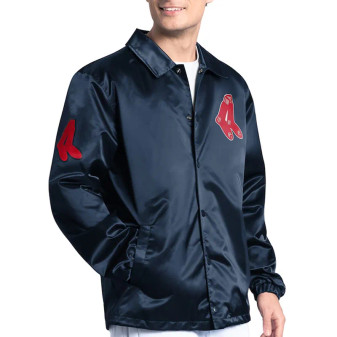 Navy Blue Boston Red Sox Point Man Coaches Jacket