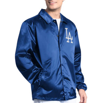Royal blue LA Dodgers Point Man Coaches Jacket