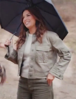 Eva Longoria Searching for Spain 2025 Green Cotton Jacket
