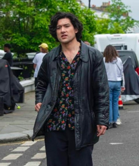 Will Sharpe Too Much 2025 Felix Black Leather Jacket