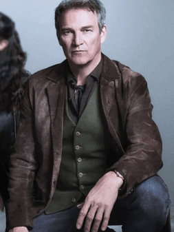DI Mick Palmer Art Detectives Stephen Moyer Brown Suede Blazer