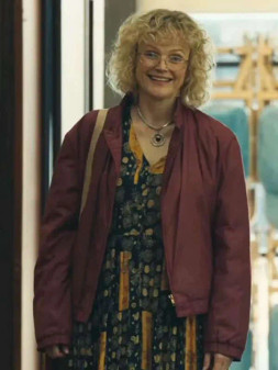 Dottie Achenbach I Swear 2025 Maxine Peake Maroon Jacket
