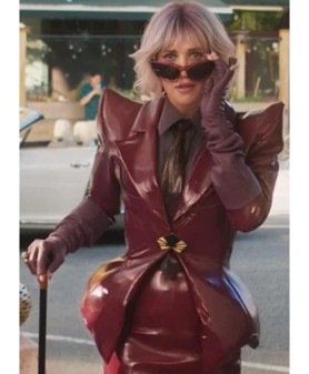 Vera Gabby’s Dollhouse: The Movie 2025 Kristen Wiig Maroon Leather Jacket