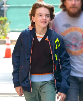 Hunter Black Rabbit Michael Cash Blue Bomber Jacket