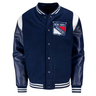 Navy New York Rangers Alternate Varsity Full-Snap Navy Jacket