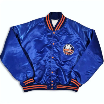 80s New York Islanders Blue Bomber Jacket