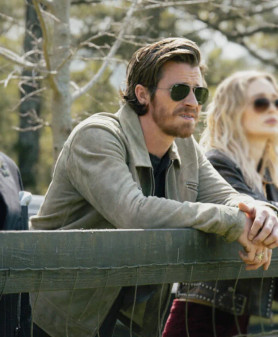 Mitch Keller Tulsa King 2025 Garrett Hedlund Suede Leather Jacket