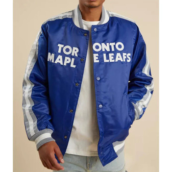Toronto Maple Leafs White Stripe on Sleeves Jacket