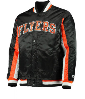 Philadelphia Flyers Black Satin Jacket