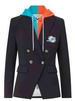 Womens Black NFL x Veronica Beard Miami Dolphins Dickey Jacket