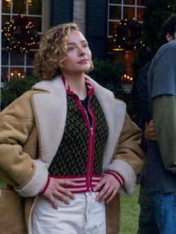 Oh What Fun 2025 Chloe Grace Moretz Shearling Jacket