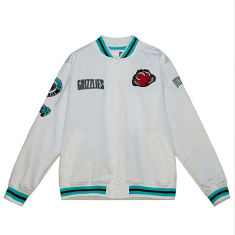 City Collection Vancouver Grizzlies White Varsity Satin Jacket