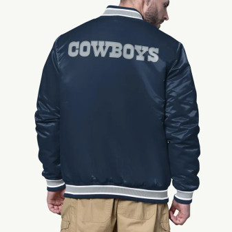 Dallas Cowboys Navy Shock Wave Satin Jacket